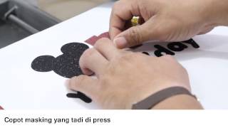Cara Sablon Baju Anak Menggunakan Polyflex Glitter