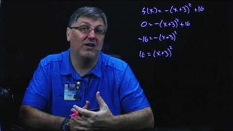 Finding Zeros of a Quadratic in Vertex Form