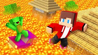JJ and Mikey But Floor is LAVA in Minecraft !  Maizen