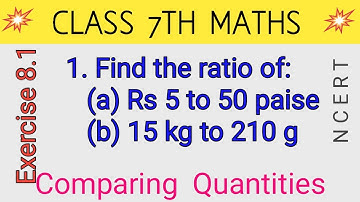 Q 1, Ex 8.1 -  Comparing Quantities - Chapter 8 - Maths Class 7th - NCERT CBSE