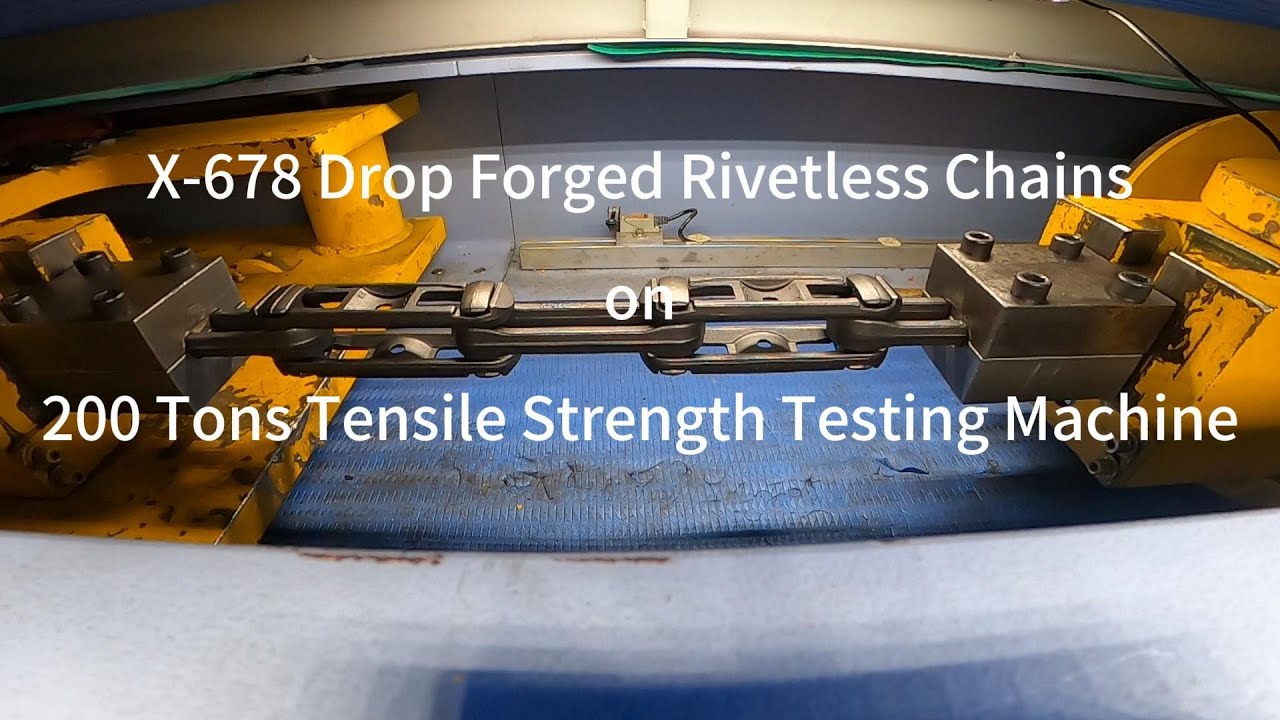 Tensile Strength Test-X678 Drop Forged Rivetless Chain - YouTube