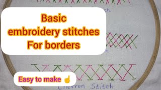How To Make 3 Basic Hand Embroidery Stitches For Borders