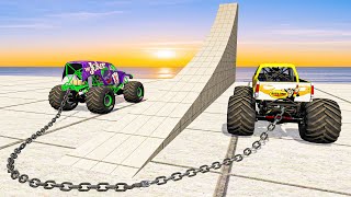 Monster Truck stunts, jumps, crashes, crushing cars, racing, fails - BeamNG Drive Game screenshot 3