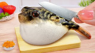 How To Make Miniature Tasty Little Puffer Fish Curry 🐠 Seafood Recipe 🌈 By Tina Mini Cooking