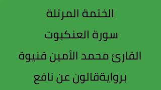 سورة العنكبوت القارئ محمد الأمين قنيوة برواية قالون عن نافع