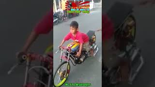 Young Thai Boy. Teach To Ride A Dragbike