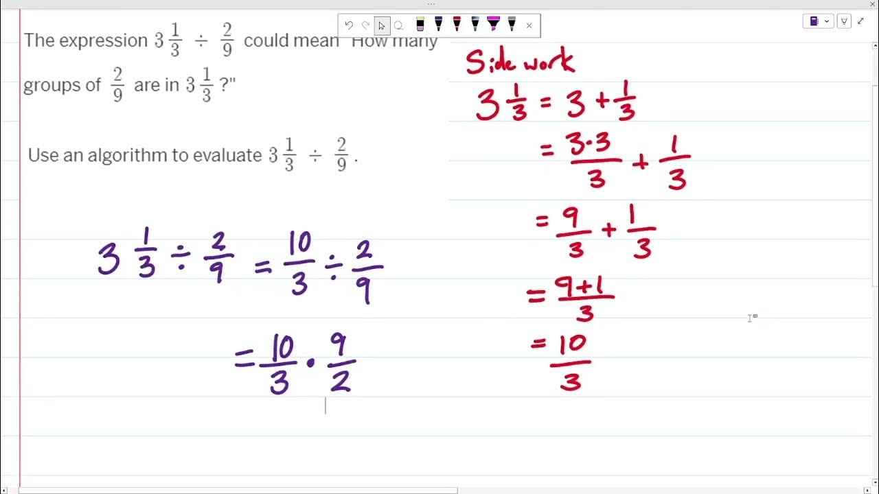 4-11-3-and-1-third-divided-by-2-ninths-youtube