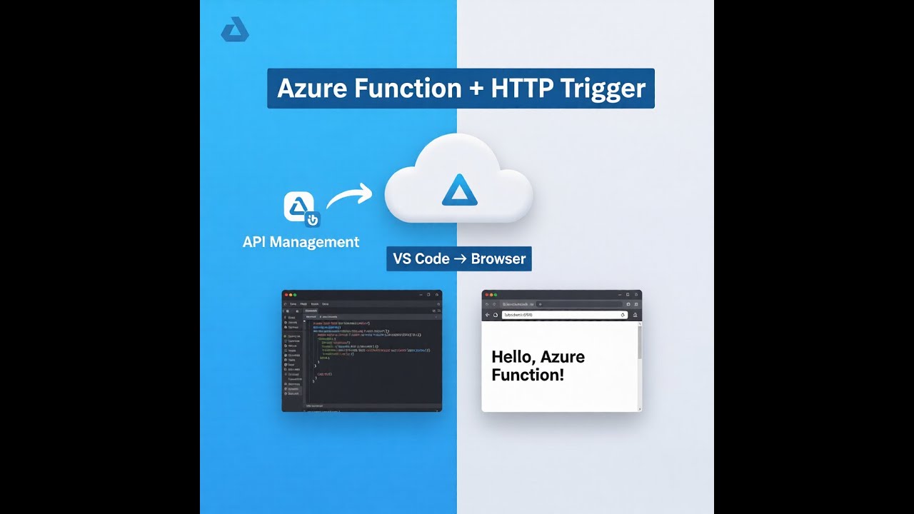 Azure Function Tutorial | HTTP Trigger + VS Code → Browser + API Management | AZ-104 Tips