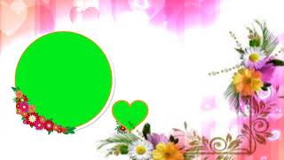Green Background With Circle and Love Symbol Wedding Frame with Falling Hearts Video Background