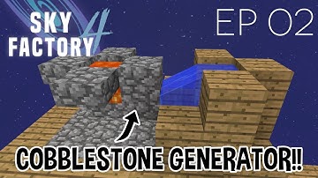 Cobblestone Generator, Clay, Bones, and Gravel!!!! - Sky Factory 4 - Ep.2