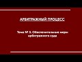 АПП (ОФО). Тема № 3. Обеспечительные меры арбитражного суда