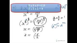 Solving equations with fractional powers (C1, C2, C3, C4, GCSE, IGCSE, Homeschooler)