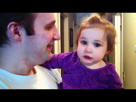 Baby girl doesn't recognize her daddy without a beard!