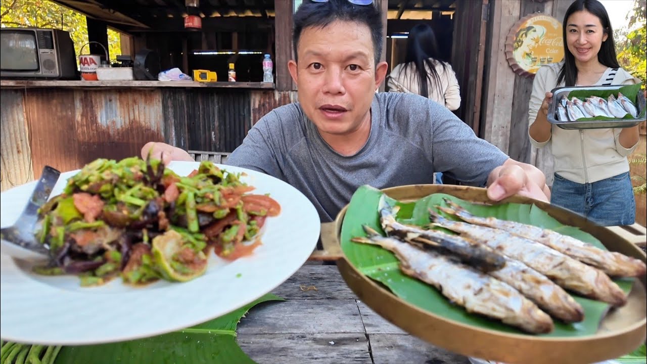 ปิ้งปลายอน ตำถั่ว ตลาดปลาเชียงแสนปลาค้าว ปลาเพี้ย ปลาบึก ไน ปลาซิวอ้าว