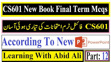 CS601 New Book Final Term Mcqs Part 12 | CS601 Final Term Preparation | Data Communication