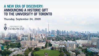 LIVE: Announcing a historic gift to the University of Toronto