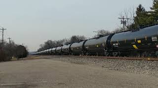 Northbound ethanol tanker train on track one