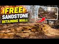 Natural Sandstone Retaining Wall Build (Start to Finish)