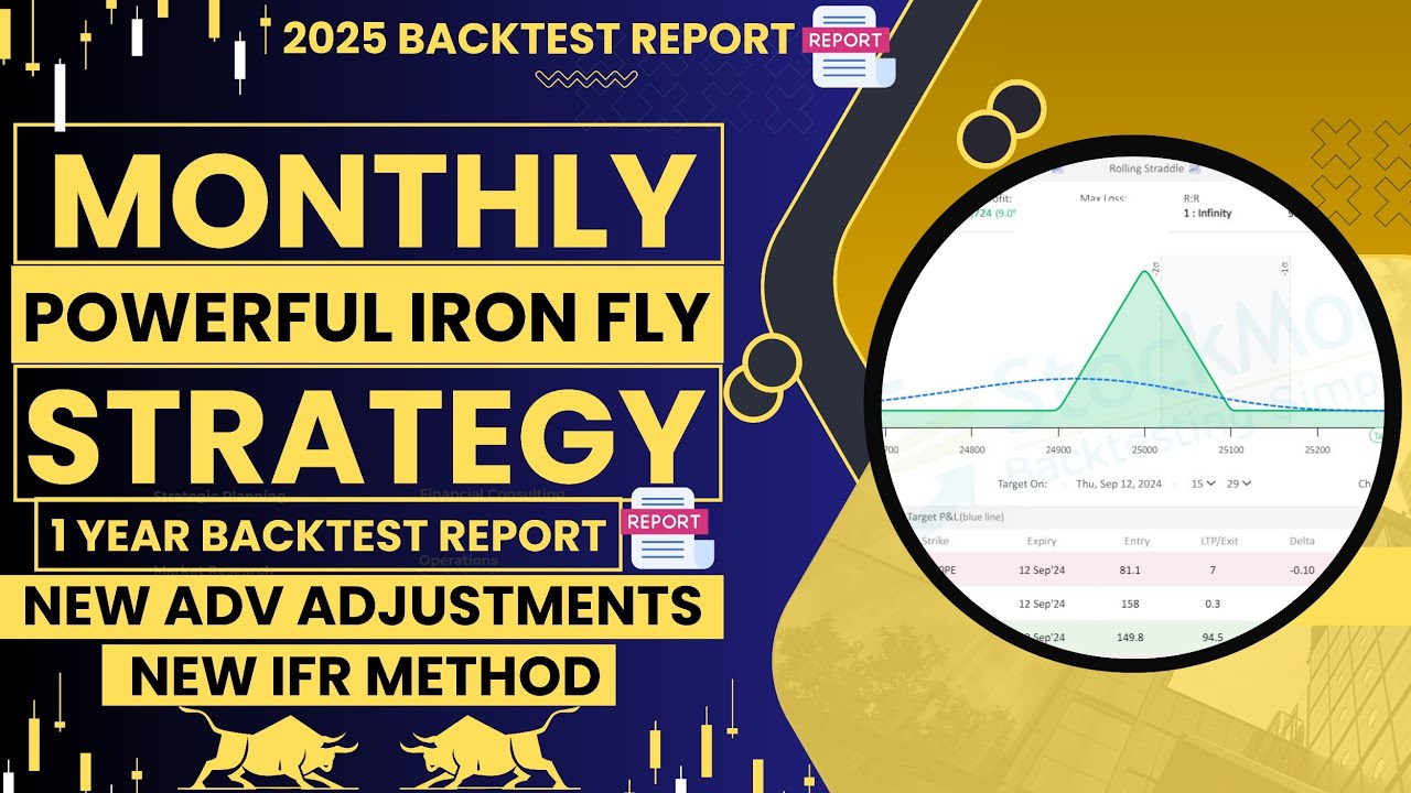 Monthly Option Selling Strategy || Iron Fly || 1 Year Backtest || New Adv Adjustment || Paid Content