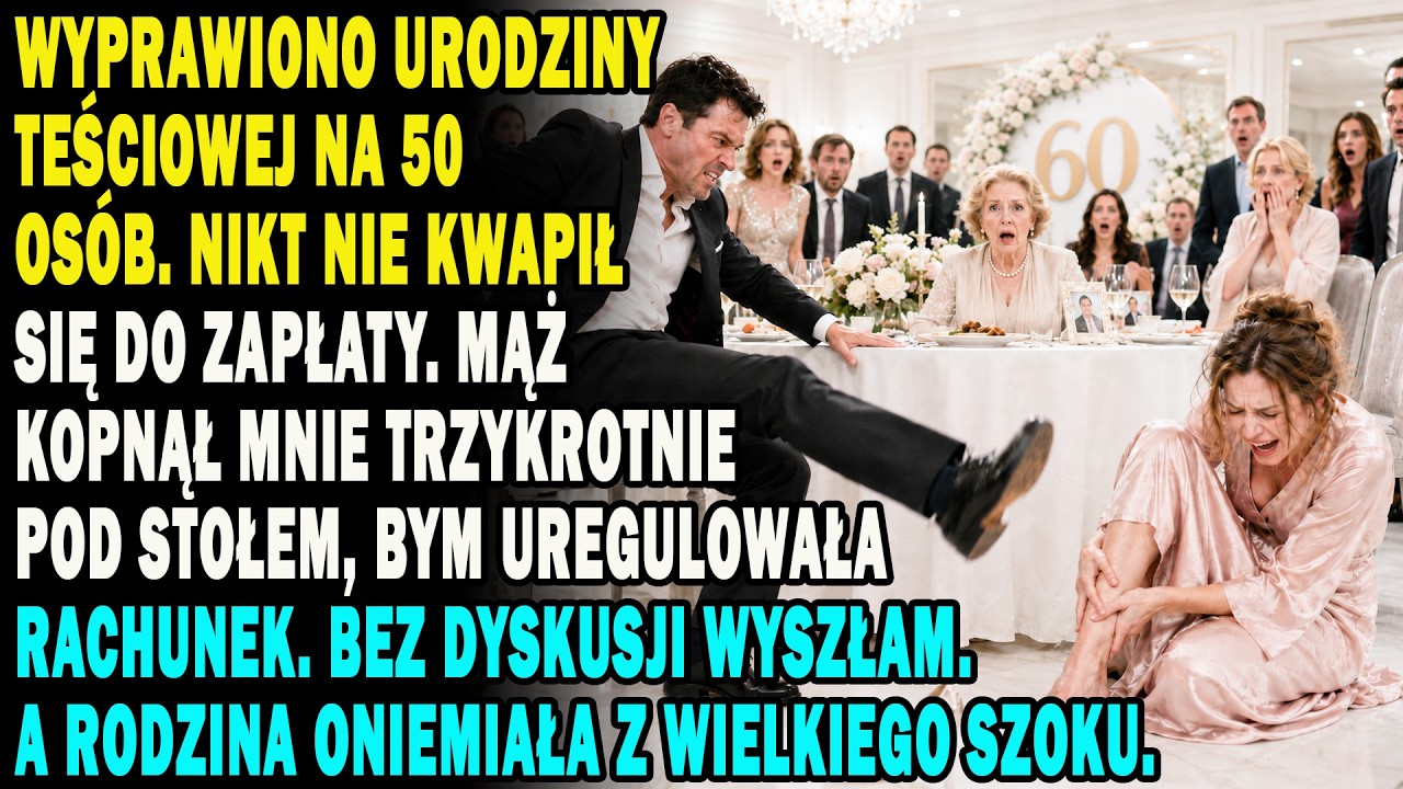 Stałam przed lustrem w sukni zamówionej na sześćdziesiątą rocznicę teściowej, próbując złapać oddech. Mąż właśnie poinformował mnie, że rachunek za bankiet pięćdziesięciu osób zapiszą na mnie, a...