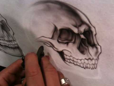 how to airbrush a skull part2 by Jaime Rodriguez