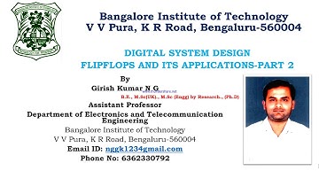 DIGITAL SYSTEM DESIGN MODULE 3 - FLIPFLOPS AND ITS APPLICATIONS- PART 2