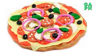 Cómo hacer Play Doh Pizza | Aprender colores para bebes | Play Doh Comida para niños