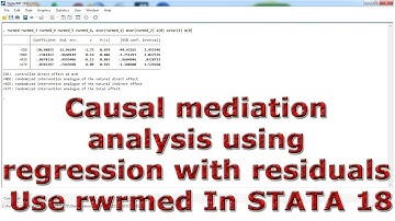 Causal mediation analysis using regression with residuals Use rwrmed With STATA 18