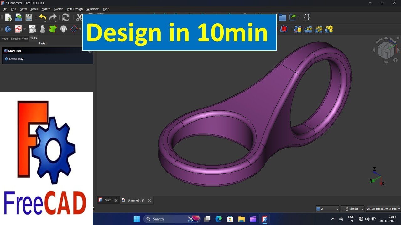 FreeCAD Tutorial for beginners - YouTube
