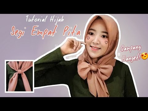 TUTORIAL HIJAB SEGI EMPAT PITA | 2 MODEL