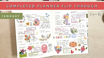 Completed Planner Flipthrough - January 2023 | Planner India | Ink Bucket Planner | Sanjana Raj