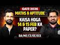 GATE 2026 Engineering Maths &amp; Aptitude | DA / ME / CE / EE / ECE | 14–15 Feb Paper Kaisa Hoga?