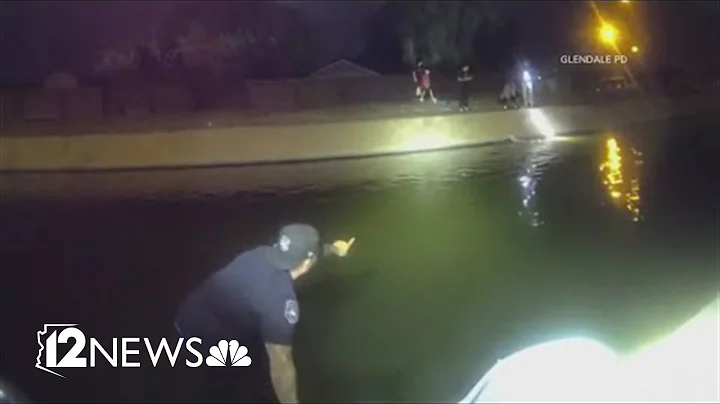 Valley police officer dives into canal to rescue dog
