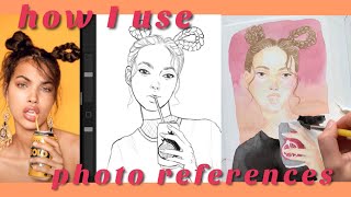 how I use references when painting // and a speed paint