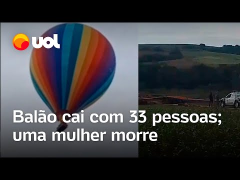 Balão cai com