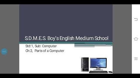 Std:1 Sub: Computer ch:2 Parts of a computer(Part:1)
