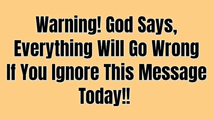 ✝️God Says, Everything Will God Wrong If You Ignore This..😭🙏 God's Message For You Today