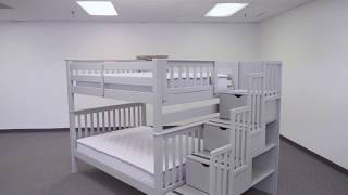 BK981 Full over Full Stairway Bunk Bed