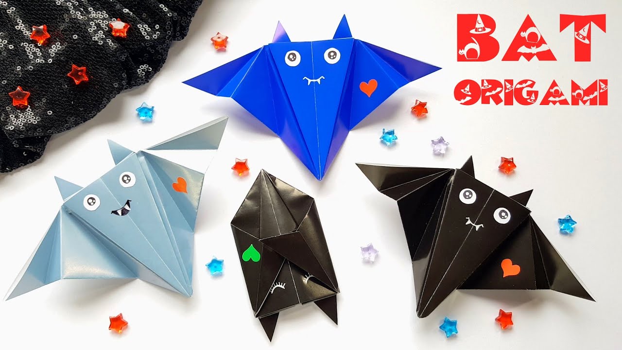 Origami Halloween bat 🦇 easy Halloween DIY decorations paper YouTube