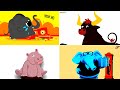 🐘🦛 Hickory Dickory Dock || Funny Clock Crashers || Color Inversion Effects