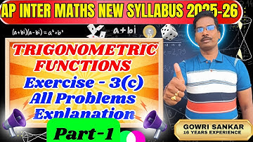 AP Intermediate Maths New Syllabus||Chapter-3||Trigonometry Exercise 3(c)||Must Watch Video|| #viral