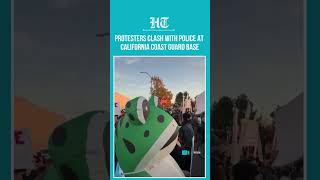 Protesters And Police Clash As Federal Agents Arrive At California Coast Guard Base | #shorts