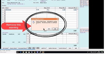 How to remove stock of items is going negative warning from busy