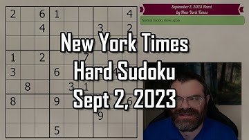 NYT Hard Sudoku Walkthrough | Sept 2, 2023