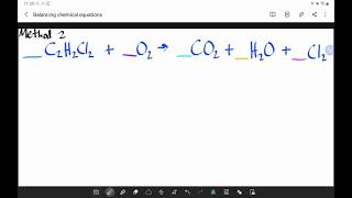 Balancing Chemical Equations - doubling method (method 2)