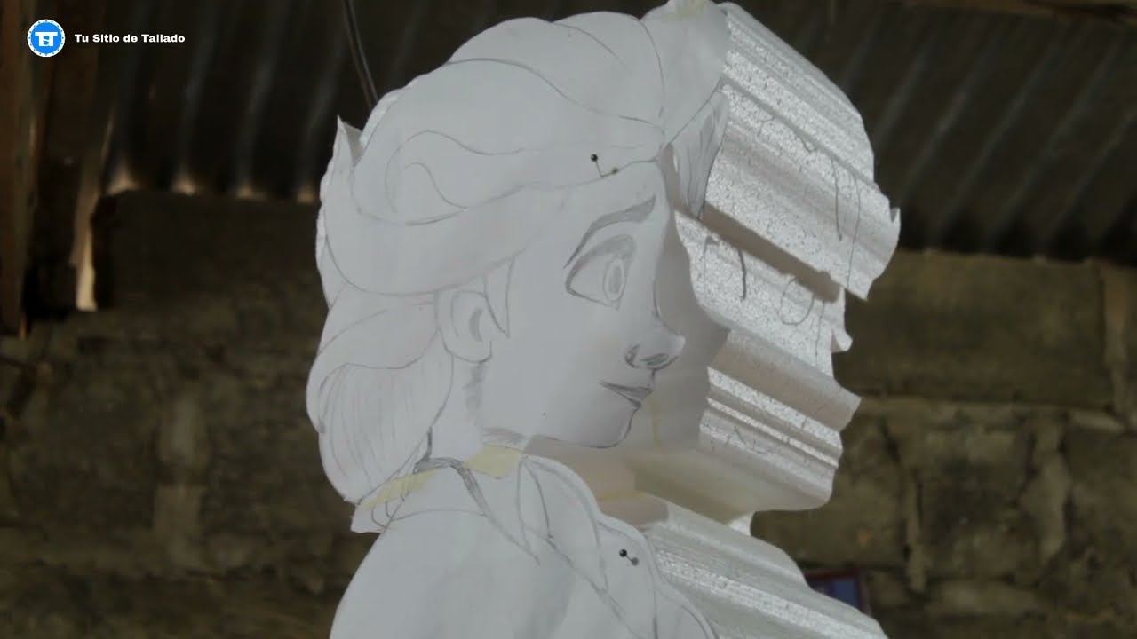 ELSA (Frozen) en Icopor. Mira el proceso de Tallado en icopor unicel telgopor corcho blanco