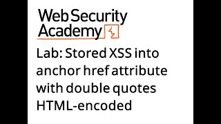 Stored XSS into anchor href attribute with double quotes HTML-encoded | PortSwigger