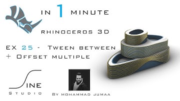 Rhino in 1 minute  -  EX 25  -  Tween between + Offset multiple