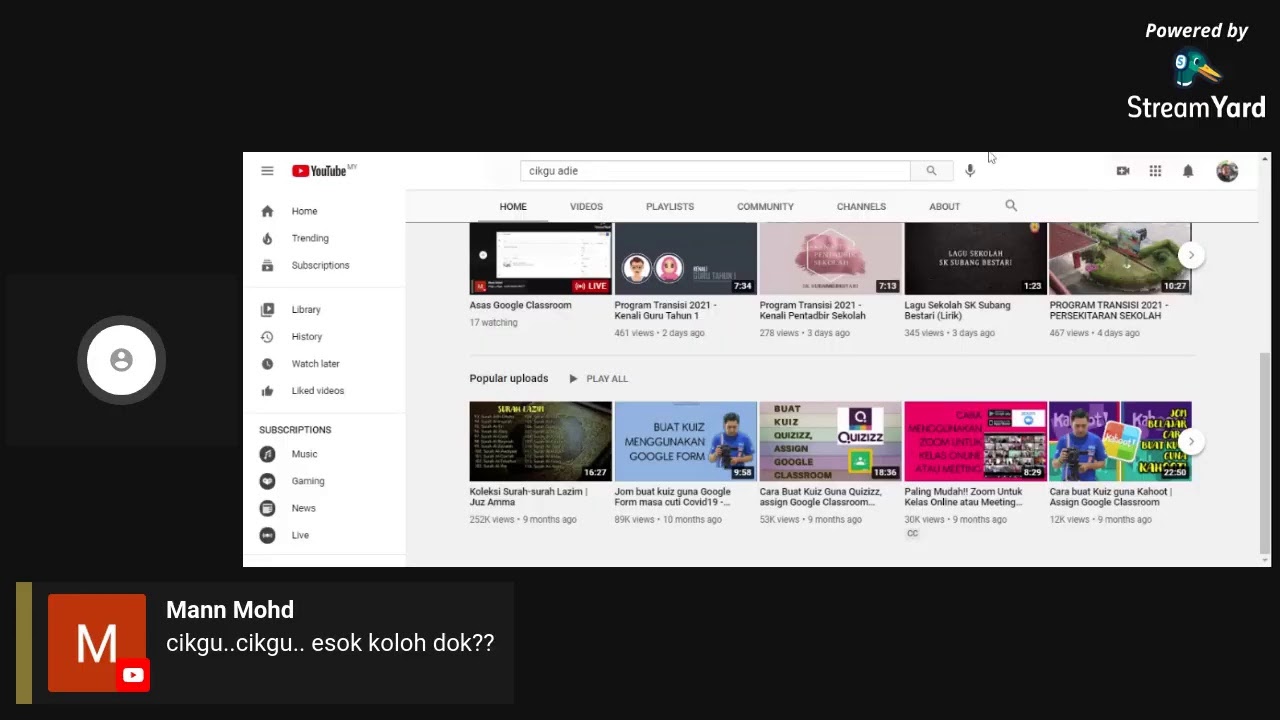 Cikgu Adie Youtube Channel Analytics And Report Powered By Noxinfluencer Mobile