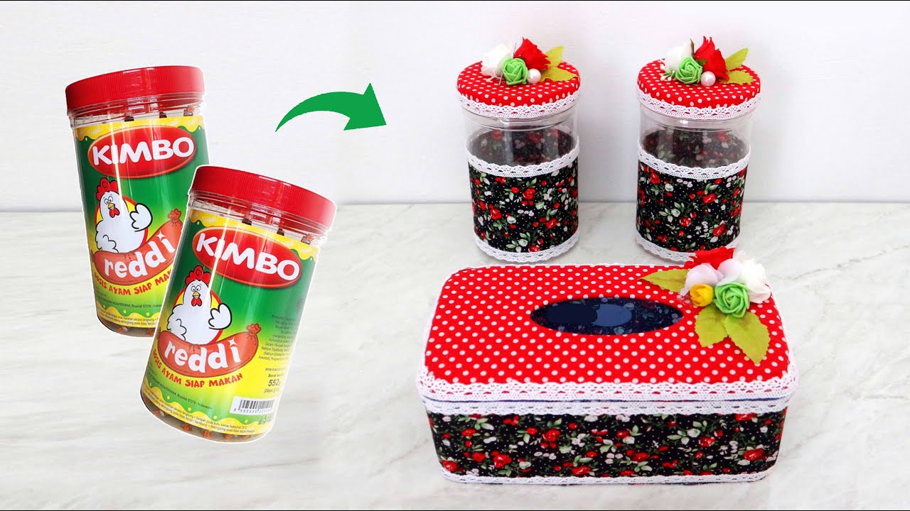 Hias Toples Bekas Sosis Jadi Cantik | Ide Kreatif Hias Toples Lebaran dan Tempat Tisu